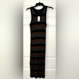 Banana Republic Dress. Black/Gold/Silver Stripes- New with tags